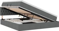 vidaXL LED opbergbed met matras Donkergrijs 160 x 200 cm Stof