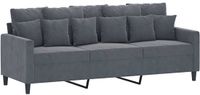 vidaXL Driezitsbank 180 cm fluweel donkergrijs
