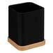 FIVE 5Five tandenborstelhouder/organizer - zwart - 10 x 8 cm - bamboe - vierkant