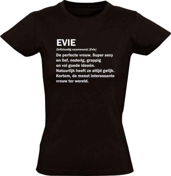 Sol's Evie Grappig Dames T-shirt Zwart - Katoen - Maat S