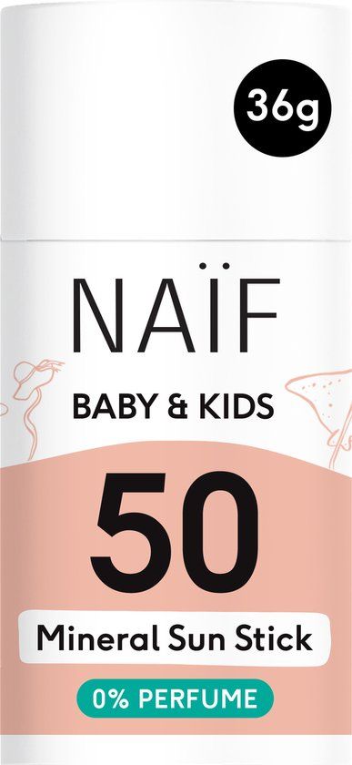 Naïf Minerale Zonnebrand Stick SPF50 - 36g - Baby & Kinderen - Parfumvrij