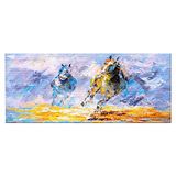 Homemania Afbeelding Paardendieren voor woonkamer, slaapkamer, meerkleurig, van polyester, hout, 70 x 3 x 100 cm
