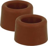 AMIG Deurstopper/deurbuffer - 4x - D23mm - inclusief schroeven - rubber - bruin