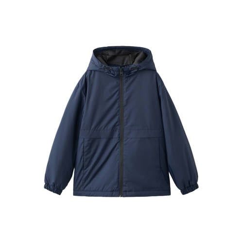 Mango Kids gewatteerde winterjas - donkerblauw