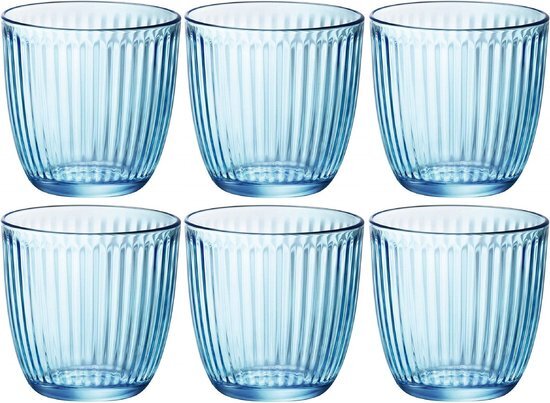 Bormioli Rocco & Figlio - Line waterglas, kleur blauw, BOR1239, 6 stuks