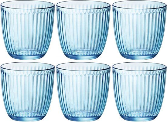 Bormioli Rocco Line Waterglazen - Blauw - 290 ml - 6 stuks
