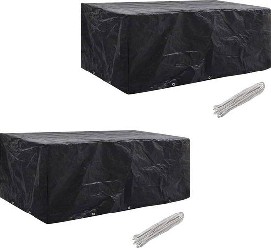 vidaXL Tuinmeubelhoezen poly rattan 2 st 8-persoons 229x113 cm