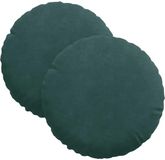 vidaXL Zitkussens 2 stuks Fluweel Donkergroen Ø30 x 13 cm