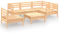 vidaXL 6-delige hoek loungeset massief grenenhout bruin