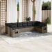 Maison Exclusive - Ensemble de jardin, composé de 10 pièces avec coussins, gris, en polyrotin