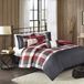Beddengoed, kingsize, rood, polyester, 7-delig
