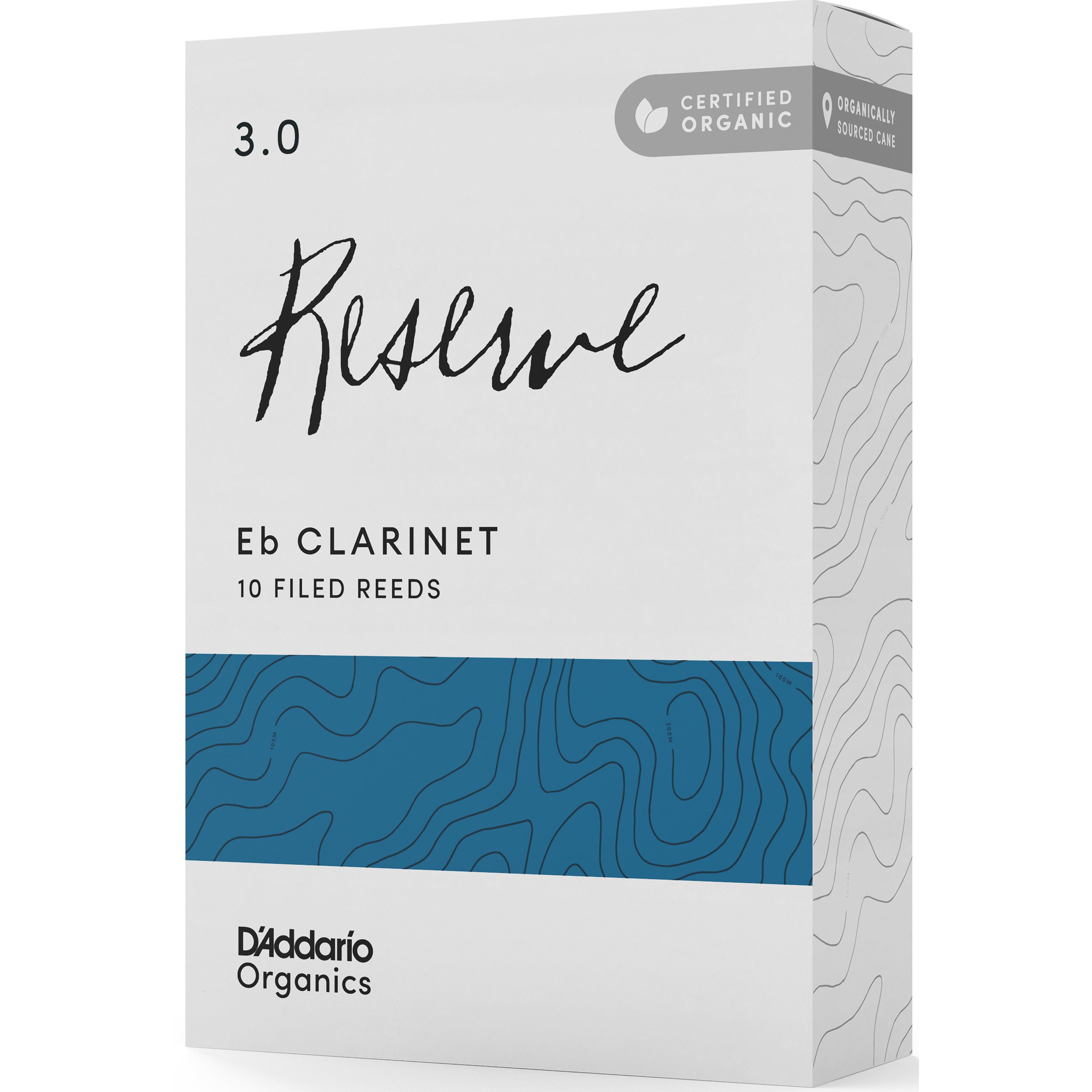 D'Addario Woodwinds Organic Reserve Eb Clarinet Reeds 3.0 - 10 Pack