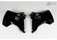 UFO PLAST Radiateurkappen, zwart/zwart, compatibel met Kawasaki KX 125 van 1992 tot 1993 KX 250 van 1992 tot 1993