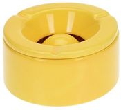 Merkloos / Sans marque Koopman International Stormasbak - terras asbakken - geel - 12 x 6 cm - Dolomiet kunststeen
