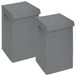 5Five Eureka wasmand - 2x - 74 liter - grijs - 37 x 37 x 60 cm - MDF/Polyester stof - met afsluitklep