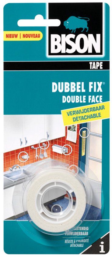 Bison Doublefix Montagetape verwijderbaar 1,5 meter x 19mm
