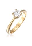Elli PREMIUM Ring Dames Verlovingsring Eenzaam met moissaniet in 925 Sterling Zilver Verguld