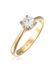 Elli PREMIUM Ring Dames Verlovingsring Eenzaam met moissaniet in 925 Sterling Zilver Verguld