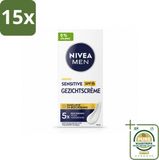 NIVEA MEN Sensitive Gezichtscrème met SPF 15 - 75 ml - 15 stuks