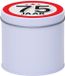 Merkloos Cadeau koek of snoep blik - met 75 jaar opdruk sticker - 10 x 10 cm - Cadeauverpakking voor verjaardag / jubileum - metaal