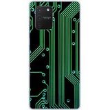 Samsung Galaxy S10 Lite Bedrukt siliconen hoesje Texture circuit geek