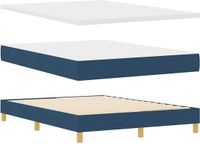 vidaXL Boxspringbed met hoofdeinde Blauw 140 x 200 cm Stof