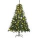 Sapin de Noël artificiel 180 cm avec éclairage LED, boules décoratives, 745 branches, décoration de Noël incluant pied métallique pour intérieur