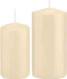 Trend Candles - Set de bougies pilier 6x pièces crème blanc 12 et 15 cm