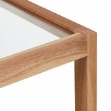 Relaxdays salontafel met opbergruimte - glazen blad - 40 x 80 x 40 cm - koffietafel - woonkamer