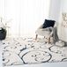 SAFAVIEH Florida Shag Collection, hoogpolig, crème en blauw, 122 x 122 cm