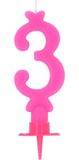 Verjaardagskaars Roze Nr. 3