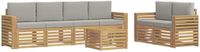 vidaXL - Buiten - bank - set - 7 - st - Wit - en - Lichtgrijs - Polyester