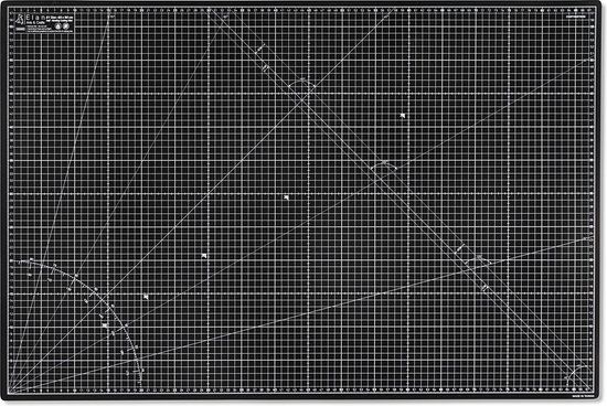 Elan Zelfherstellende Snijmat A1 Zwart en Taupe, 5-laagse Snijmat 60x90 CM