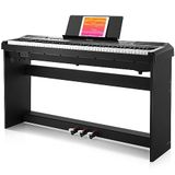 Donner Digitaal Piano Toetsenbord 88 Sleutels Gewogen Semi met Piano Stand, Beginner Elektrische Piano Volledige Grootte met Triple Pedaal, DEP-10S
