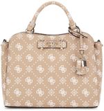 GUESS Silia Girlfriend Satchel Biscotti Logo Taupe Handtas