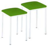 OEM 2 keukenhokkers, vierkant, kunstleer, groen, zithoogte 45 cm
