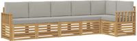vidaXL - Bank loungeset - 6 zitplaatsen - Wit en lichtgrijs - Polyester