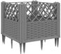 vidaXL Plantenbak met pinnen 43,5x43,5x43,5 cm polypropeen lichtgrijs