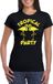 Bellatio Decorations Tropical party T-shirt dames - met glitters - zwart/geel - carnaval/themafeest XL