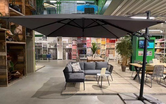 Borek Barletta zweefparasol 3x3 m grijs