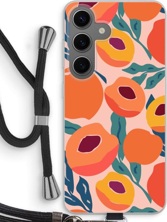 Case Company® - Samsung Galaxy S24 Case with Cord - Peach - Black Cord - Back Cover