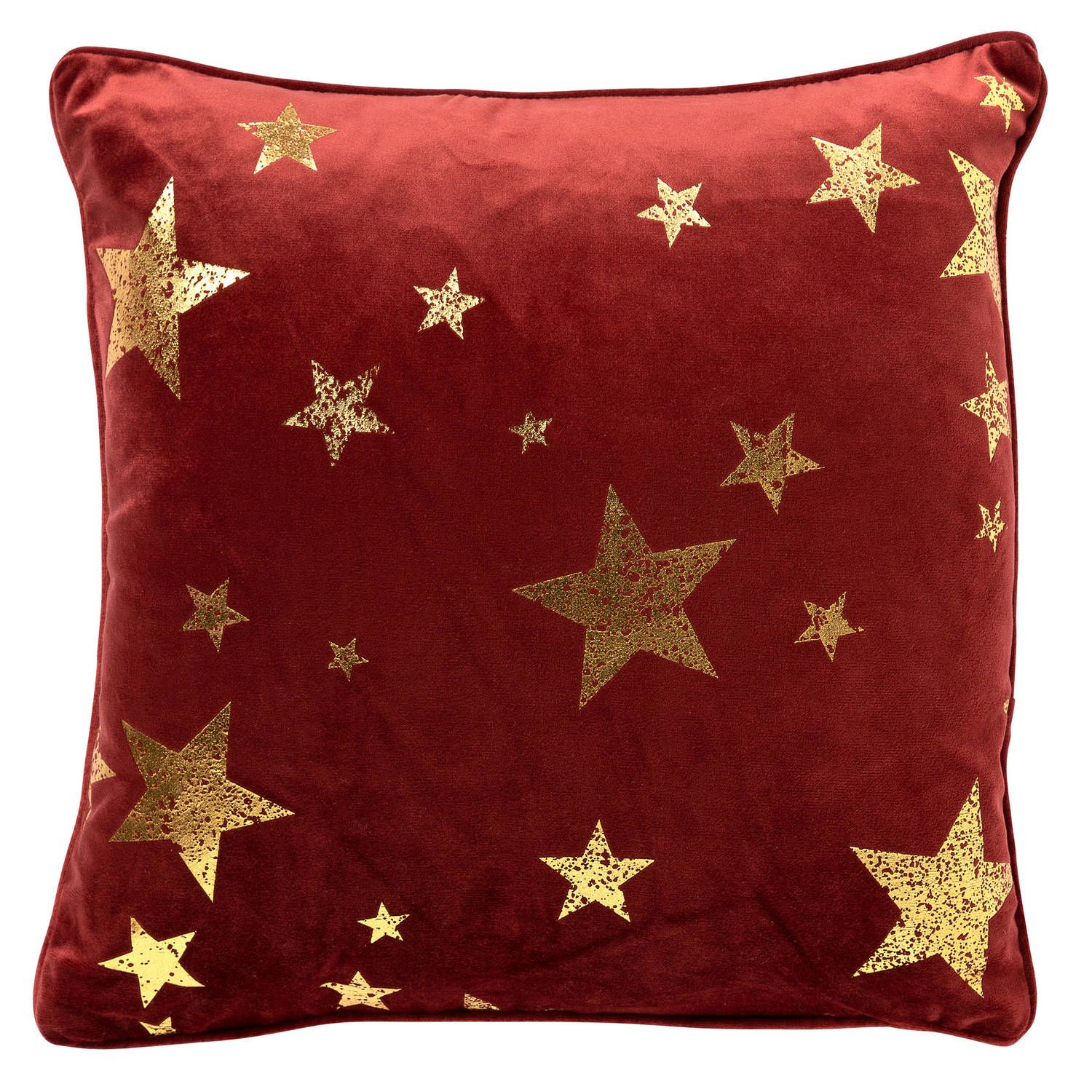 Rood sierkussen - 45x45 - velvet - kerst decoratie