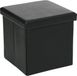 Atmosphera Poef/Hocker/voetenbankje - opbergbox - zwart - pvc/mdf - 38 x 38 cm - opvouwbaar