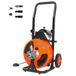 VEVOR Déboucheur Électrique de Canalisation 23 m x 9,5 mm Machine de Nettoyage de Tuyaux Alimentation Auto Nettoyeur Tubes Pro 4 Coupeurs Commande à Pied pour Tuyaux 50-100 mm WC Égouts Toilettes