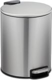 Relaxdays Pedaalemmer 5 Liter RVS Softclose Zilver/Zwart Rond