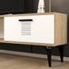 Hanah Home Stijlvolle tv-standaard, saffiereiken en wit, 150 cm x 44,6 cm x 29,6 cm, 100% melamine gecoat deeltjesbord, 18 mm dik, modern design voor de woonkamer