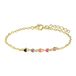 Lucardi Kinder Zilveren goldplated armband gekleurde emaille hartjes - Armband - 925 Zilver - Goudkleurig - 15 cm