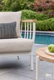 Apple Bee Condor Loungestoel 80 Aluminium Teak Oyster Cotton Flower