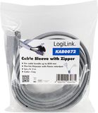 LogiLink KAB0072 Kabelslang met ritssluiting ter bescherming van de kabels en voor een opgeruimde look, Ø20 mm, 2 m, grijs
