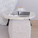 en.casa Plateau voor armleuning Kuleskyd rond Ø34 cm marmer wit